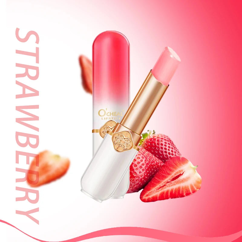 O'CHEAL Lip Glow Fruité – Baume à Lèvres Réactif à la Température | Hydratation Intense & Couleur Naturelle Longue Durée