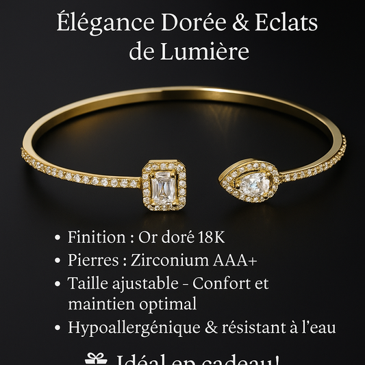 Bracelet Éclat Royal™ – Élégance Dorée & Éclats de Lumière